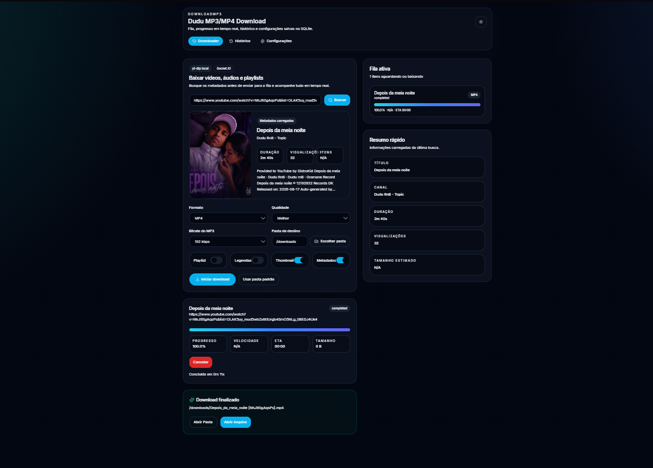 DuduDownload - Download de mídia local com interface web